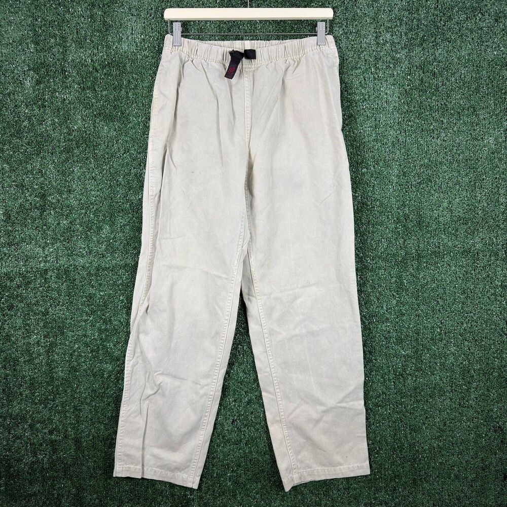 Vintage Gramicci Belted Pants Men's Medium Beige Cotton Climbing Hiking 29x29